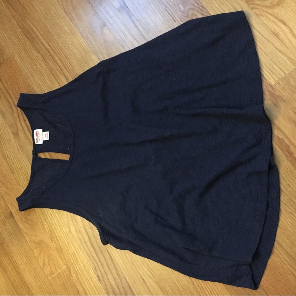 Navy Blue Keyhole Tank Top